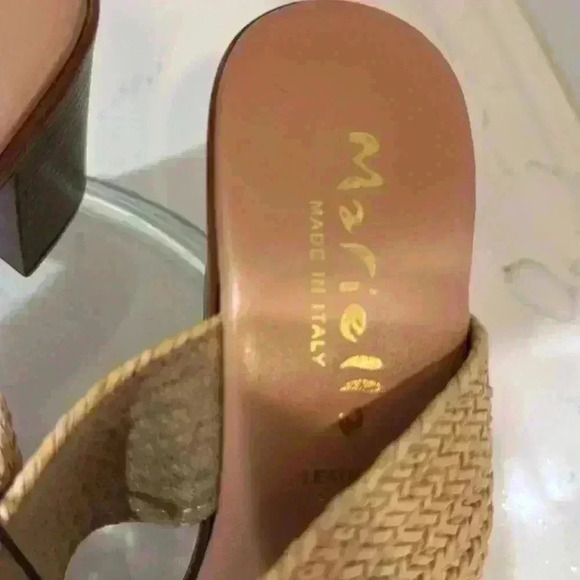 Mariela Italian Tan Sandals with Heels NEW - Picture 2 of 10